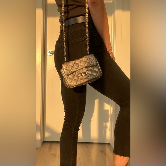 TWO Chanel style chain strap, real leather used purses, med/small - Picture 2 of 16